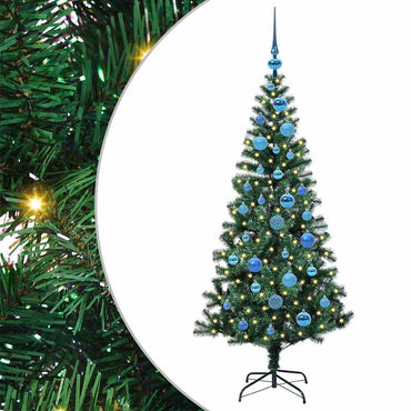 vidaXL Künstlicher vorbeleuchteter Weihnachtsbaum Grün 150 cm