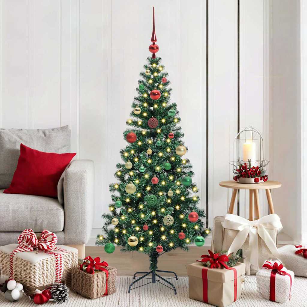 vidaXL Künstlicher vorbeleuchteter Weihnachtsbaum Grün 150 cm