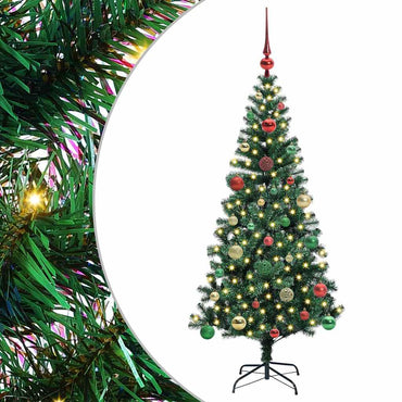 vidaXL Künstlicher vorbeleuchteter Weihnachtsbaum Grün 150 cm