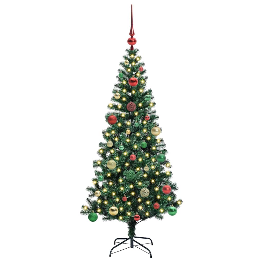 vidaXL Künstlicher vorbeleuchteter Weihnachtsbaum Grün 150 cm