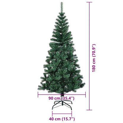 vidaXL Künstlicher vorbeleuchteter Weihnachtsbaum Grün 180 cm