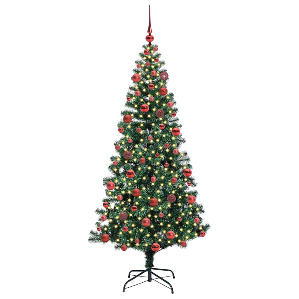 vidaXL Künstlicher vorbeleuchteter Weihnachtsbaum Grün 180 cm