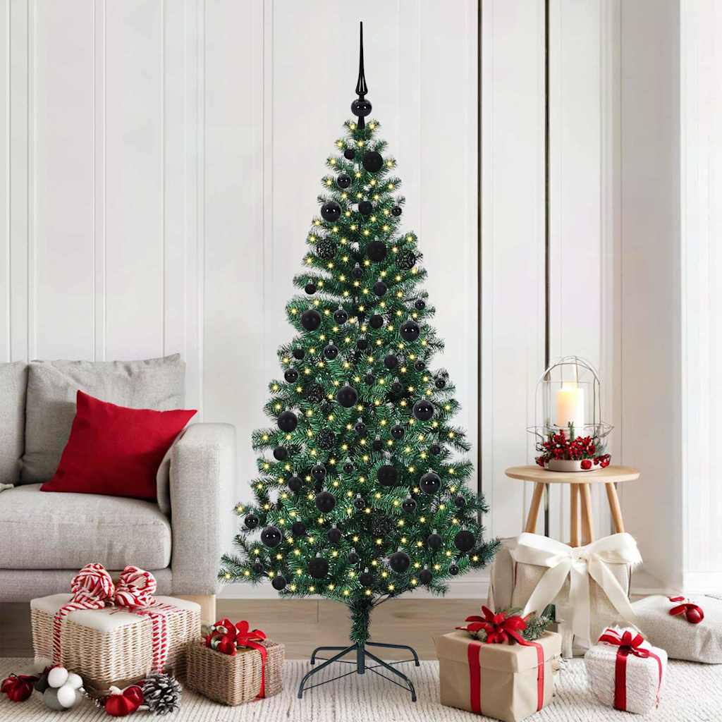 vidaXL Künstlicher vorbeleuchteter Weihnachtsbaum Grün 180 cm