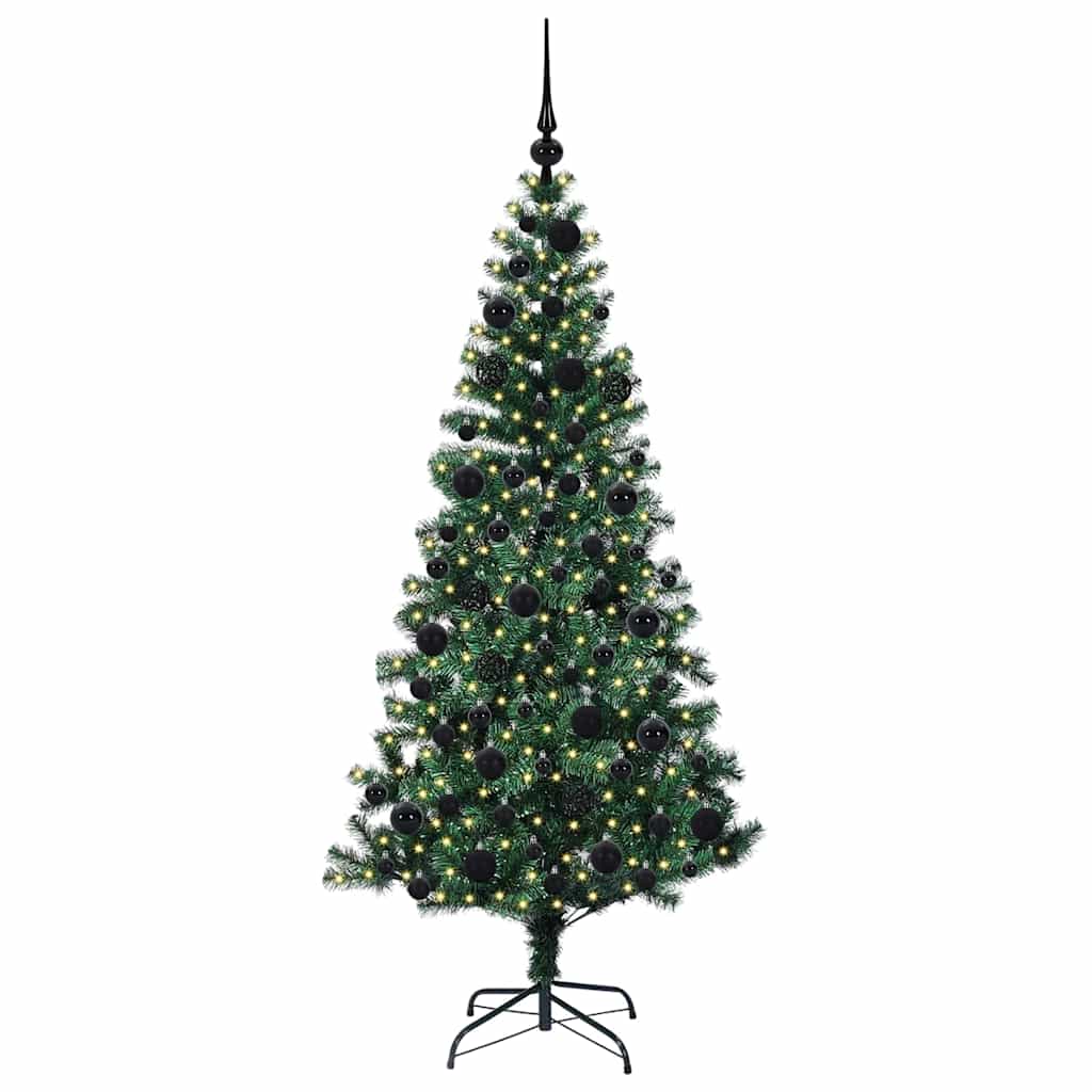 vidaXL Künstlicher vorbeleuchteter Weihnachtsbaum Grün 180 cm