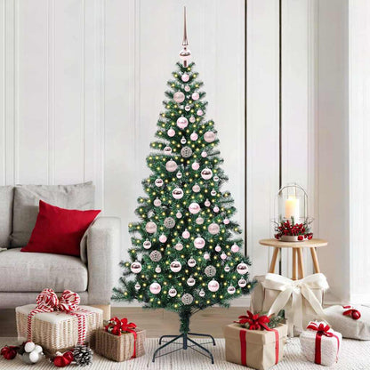 vidaXL Künstlicher vorbeleuchteter Weihnachtsbaum Grün 180 cm