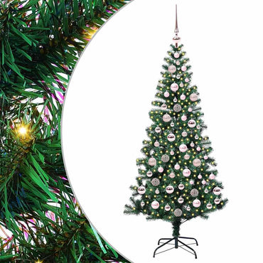 vidaXL Künstlicher vorbeleuchteter Weihnachtsbaum Grün 180 cm