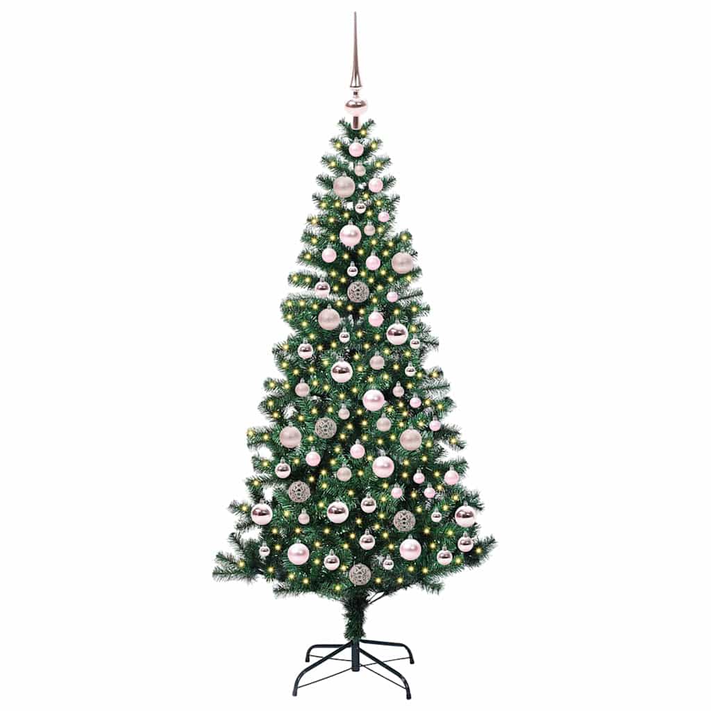 vidaXL Künstlicher vorbeleuchteter Weihnachtsbaum Grün 180 cm