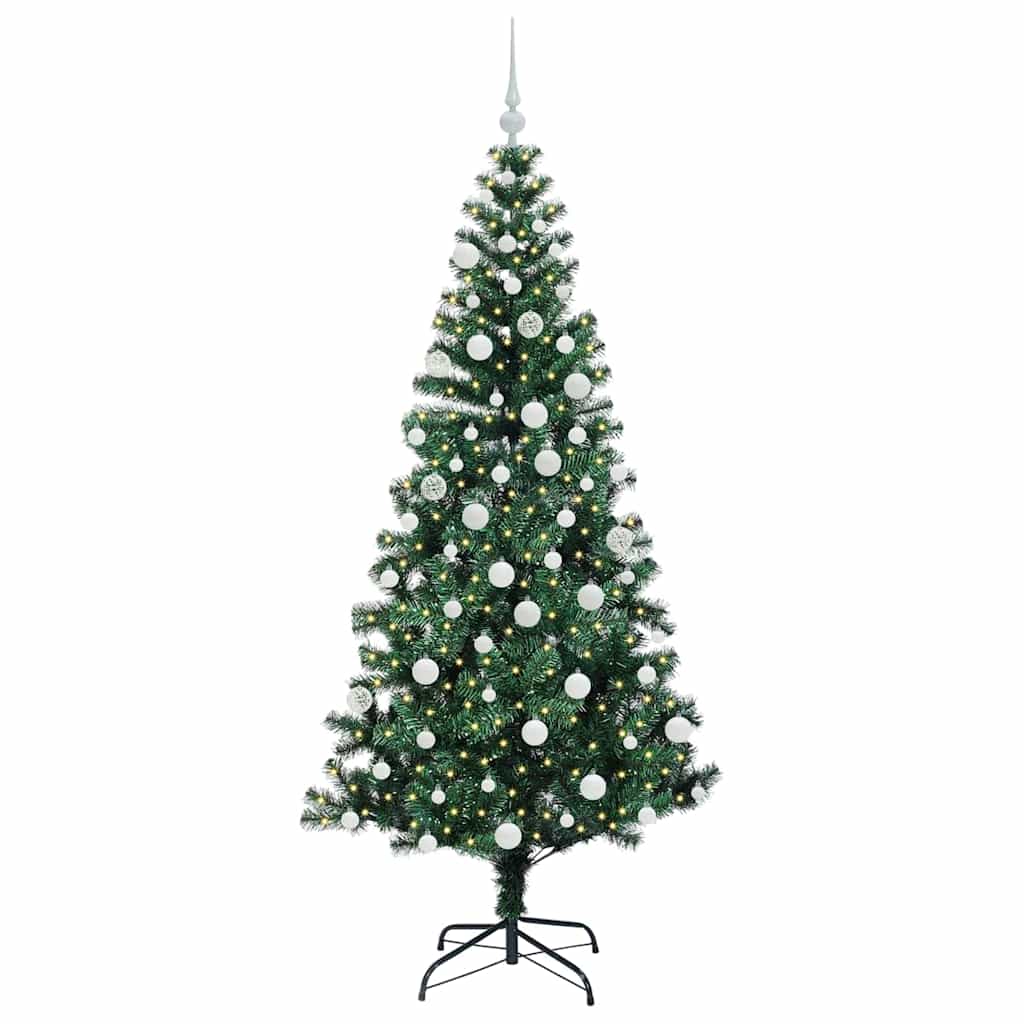 vidaXL Künstlicher vorbeleuchteter Weihnachtsbaum Grün 180 cm