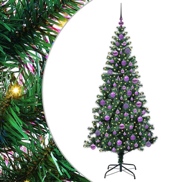 vidaXL Künstlicher vorbeleuchteter Weihnachtsbaum Grün 180 cm