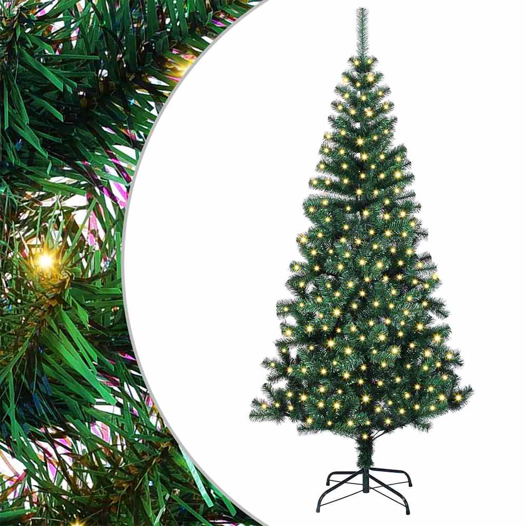 vidaXL Künstlicher vorbeleuchteter Weihnachtsbaum Grün 210 cm