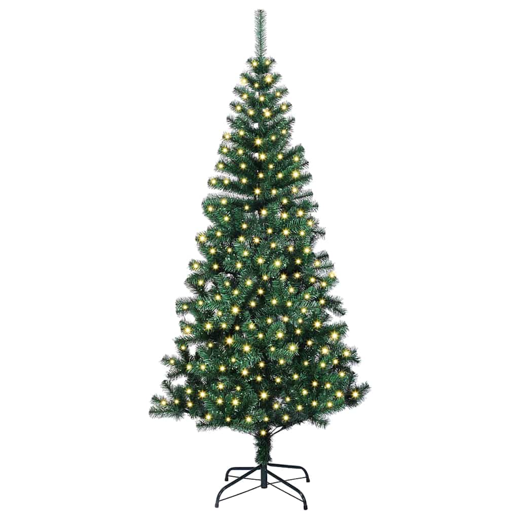 vidaXL Künstlicher vorbeleuchteter Weihnachtsbaum Grün 210 cm