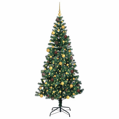 vidaXL Künstlicher vorbeleuchteter Weihnachtsbaum Grün 210 cm
