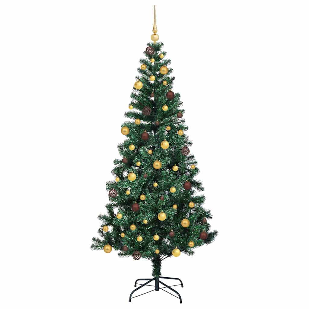 vidaXL Künstlicher vorbeleuchteter Weihnachtsbaum Grün 210 cm