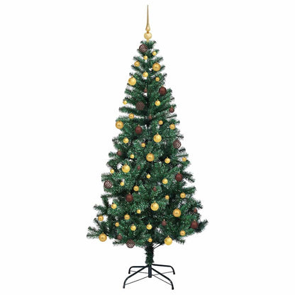 vidaXL Künstlicher vorbeleuchteter Weihnachtsbaum Grün 210 cm