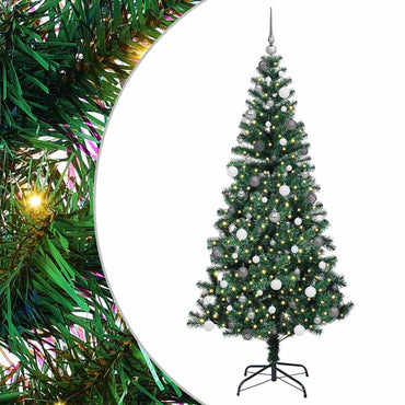 vidaXL Künstlicher vorbeleuchteter Weihnachtsbaum Grün 210 cm