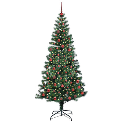 vidaXL Künstlicher vorbeleuchteter Weihnachtsbaum Grün 210 cm