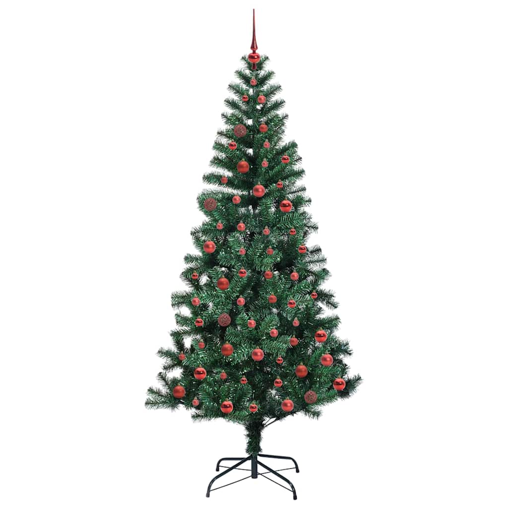 vidaXL Künstlicher vorbeleuchteter Weihnachtsbaum Grün 210 cm