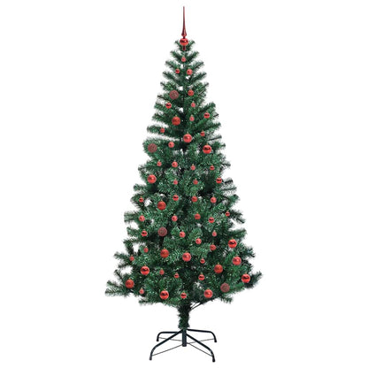 vidaXL Künstlicher vorbeleuchteter Weihnachtsbaum Grün 210 cm