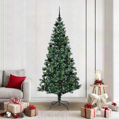 vidaXL Künstlicher vorbeleuchteter Weihnachtsbaum Grün 210 cm