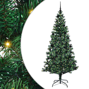 vidaXL Künstlicher vorbeleuchteter Weihnachtsbaum Grün 210 cm