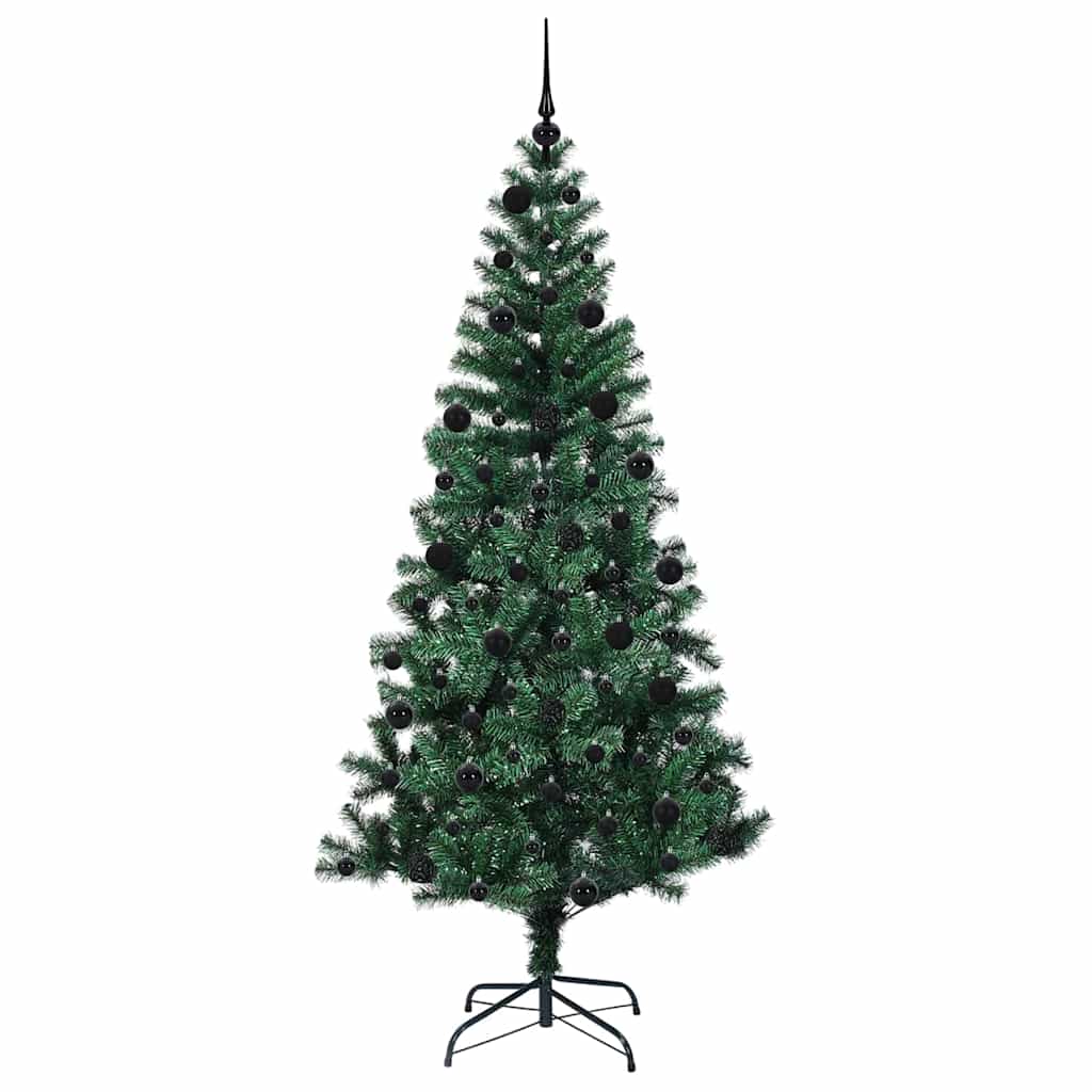 vidaXL Künstlicher vorbeleuchteter Weihnachtsbaum Grün 210 cm