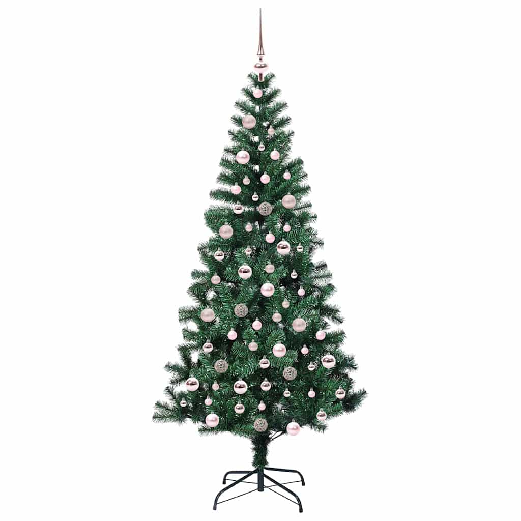 Künstlicher vorbeleuchteter Weihnachtsbaum Grün 210 cm