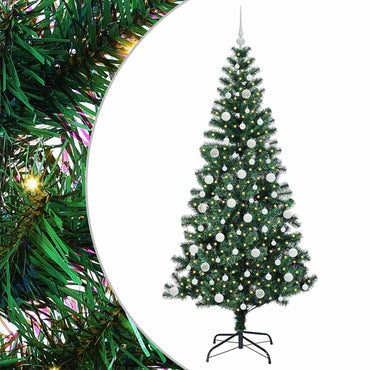 vidaXL Künstlicher vorbeleuchteter Weihnachtsbaum Grün 210 cm