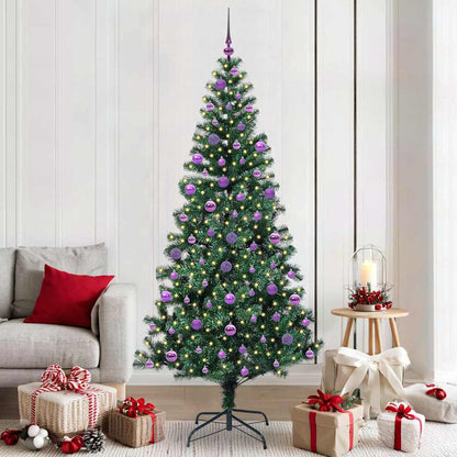 vidaXL Künstlicher vorbeleuchteter Weihnachtsbaum Grün 210 cm