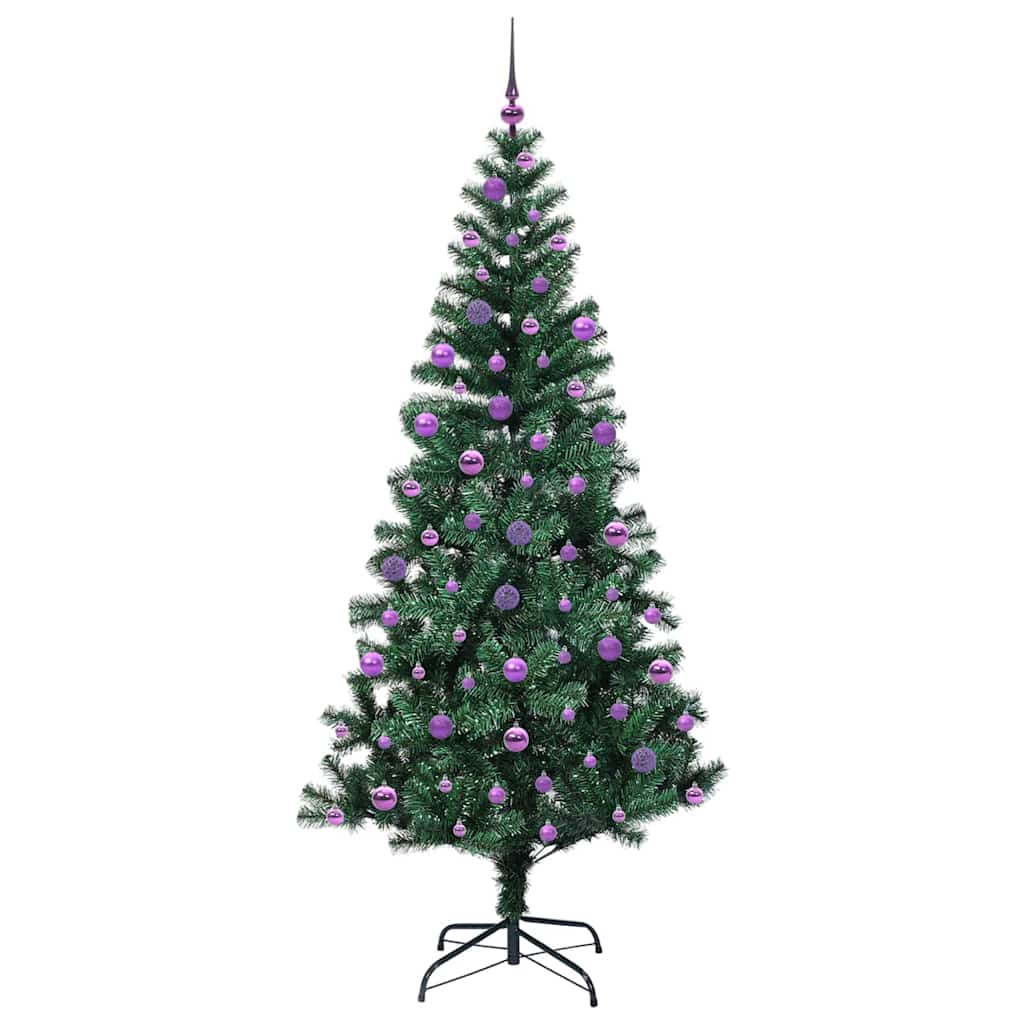 vidaXL Künstlicher vorbeleuchteter Weihnachtsbaum Grün 210 cm