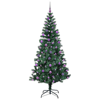 vidaXL Künstlicher vorbeleuchteter Weihnachtsbaum Grün 210 cm