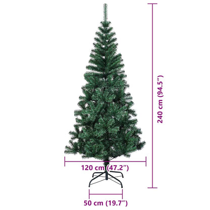 vidaXL Künstlicher vorbeleuchteter Weihnachtsbaum Grün 240 cm