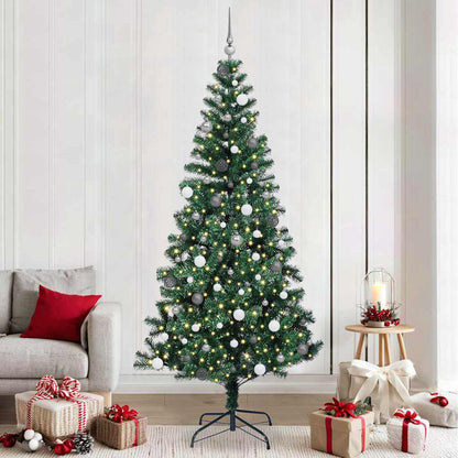 vidaXL Künstlicher vorbeleuchteter Weihnachtsbaum Grün 240 cm