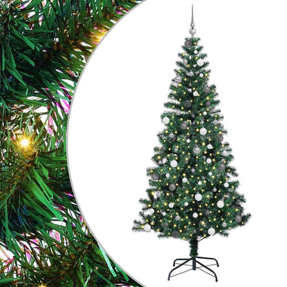 vidaXL Künstlicher vorbeleuchteter Weihnachtsbaum Grün 240 cm