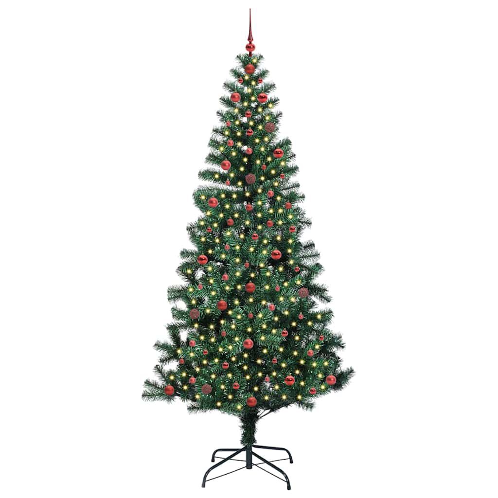 vidaXL Künstlicher vorbeleuchteter Weihnachtsbaum Grün 240 cm