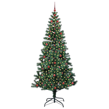 vidaXL Künstlicher vorbeleuchteter Weihnachtsbaum Grün 240 cm