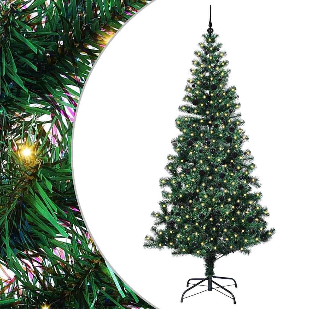 vidaXL Künstlicher vorbeleuchteter Weihnachtsbaum Grün 240 cm
