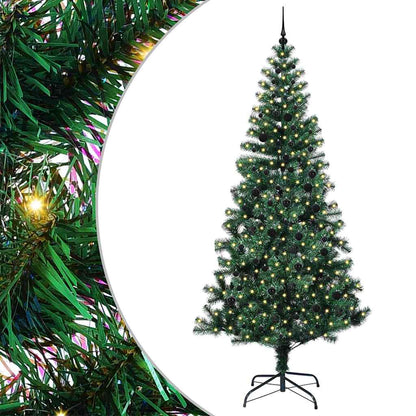 vidaXL Künstlicher vorbeleuchteter Weihnachtsbaum Grün 240 cm