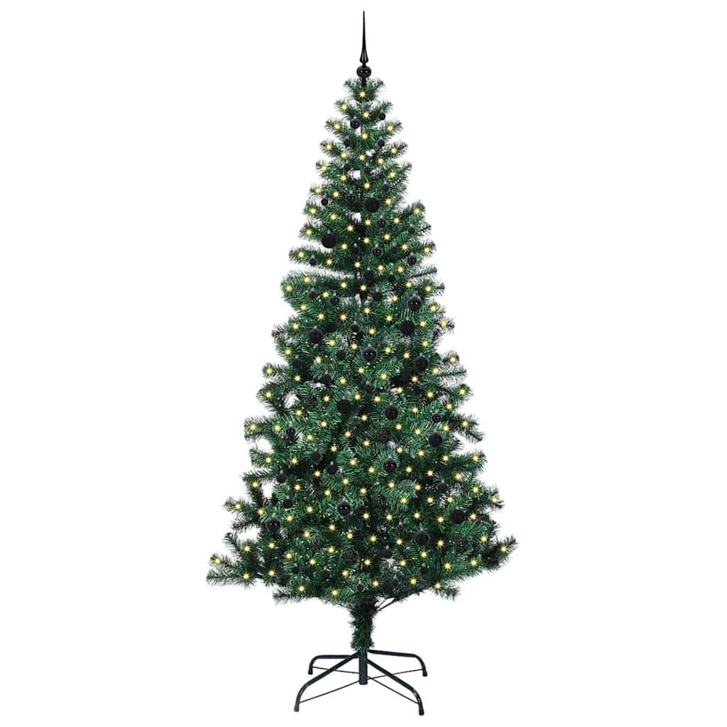 vidaXL Künstlicher vorbeleuchteter Weihnachtsbaum Grün 240 cm