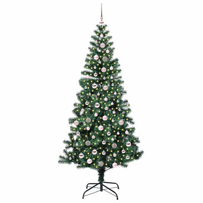 vidaXL Künstlicher vorbeleuchteter Weihnachtsbaum Grün 240 cm