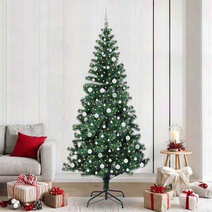 vidaXL Künstlicher vorbeleuchteter Weihnachtsbaum Grün 240 cm