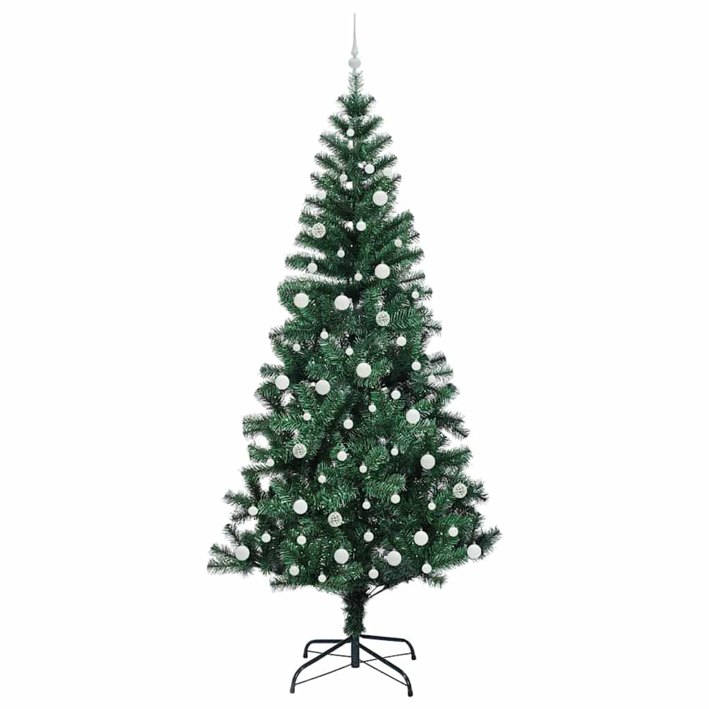 vidaXL Künstlicher vorbeleuchteter Weihnachtsbaum Grün 240 cm