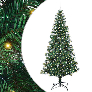 vidaXL Künstlicher vorbeleuchteter Weihnachtsbaum Grün 240 cm