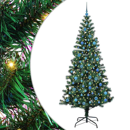 vidaXL Künstlicher vorbeleuchteter Weihnachtsbaum Grün 240 cm