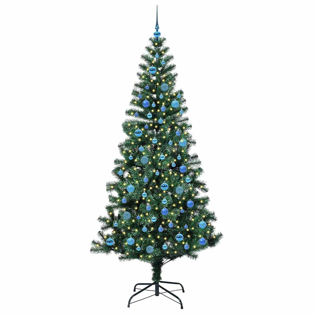 vidaXL Künstlicher vorbeleuchteter Weihnachtsbaum Grün 240 cm