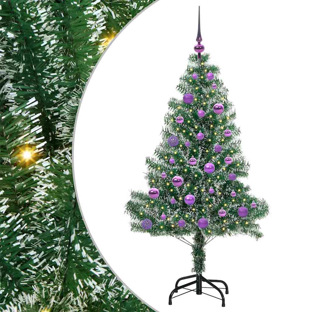 Künstlicher Weihnachtsbaum beschneit mit LED Licht 150 cm