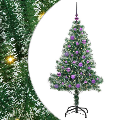 Künstlicher Weihnachtsbaum beschneit mit LED Licht 150 cm