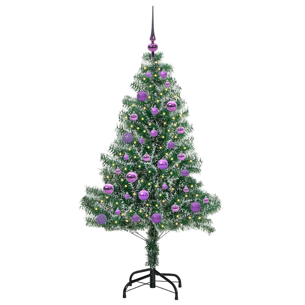 Künstlicher Weihnachtsbaum beschneit mit LED Licht 150 cm