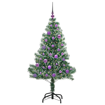 Künstlicher Weihnachtsbaum beschneit mit LED Licht 150 cm