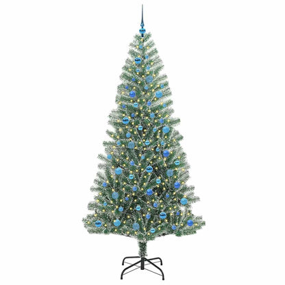 Künstlicher Weihnachtsbaum beschneit mit LED Licht 240 cm