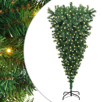 vidaXL Umgedrehter künstlicher vorbeleuchteter Weihnachtsbaum 180 cm